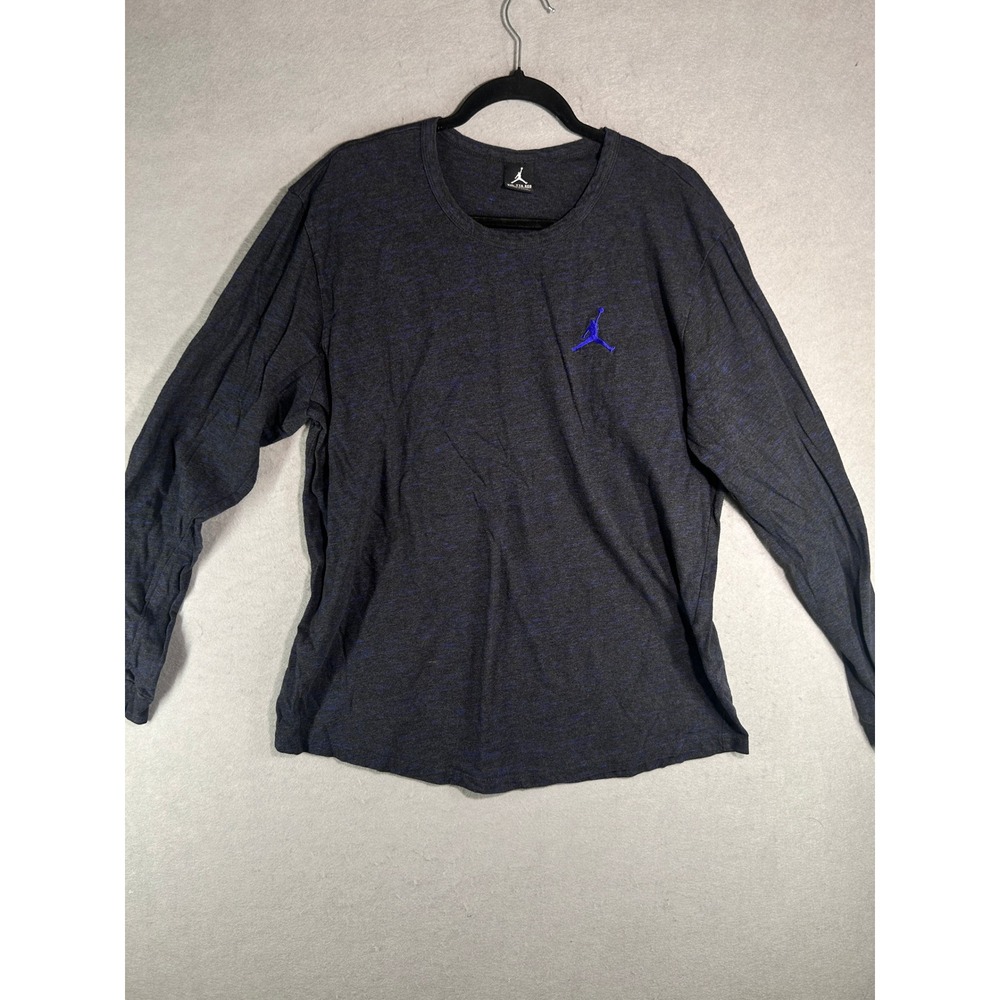 Jordan Mens Long Sleeve Jumpman Logo T-Shirt Charcoal Blue 867299-011 2XL